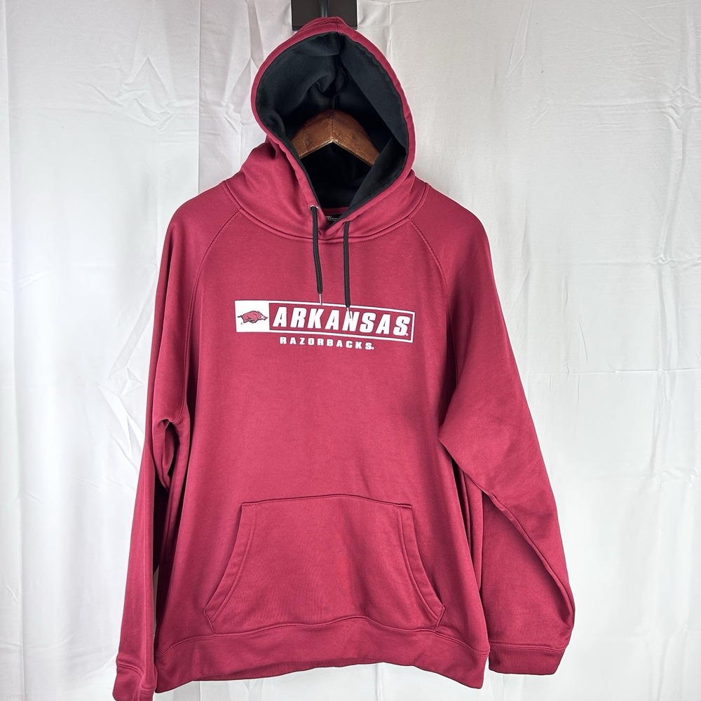 Arkansas Razorbacks Mens Large Colosseum Sweater Hoodie Red